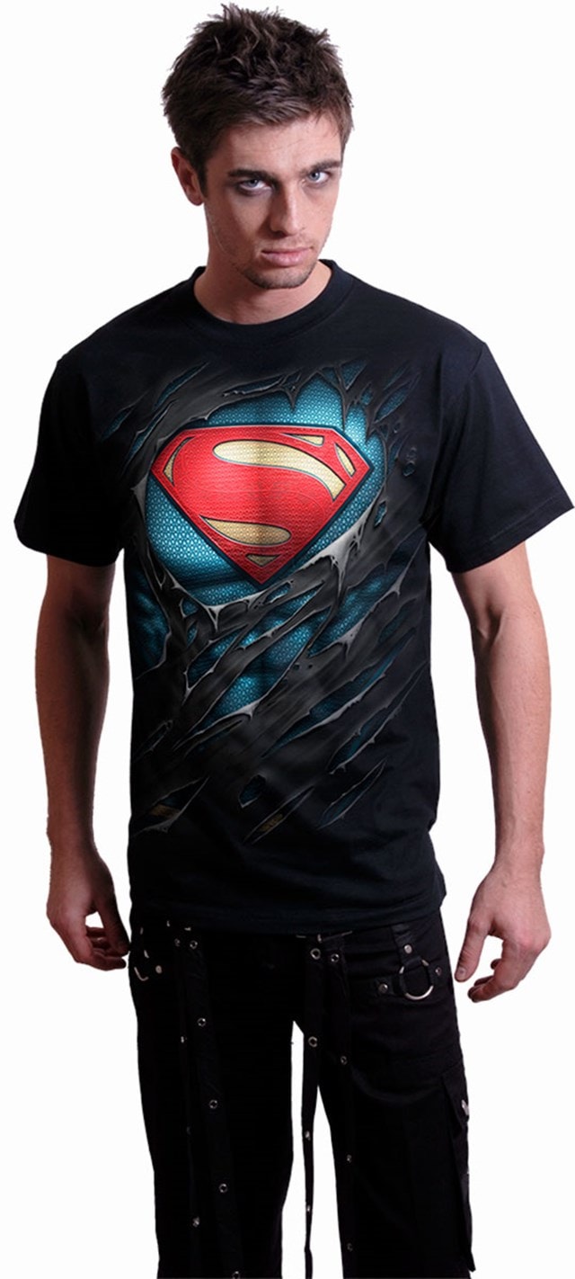 Superman Ripped Spiral Tee (Small) - 3