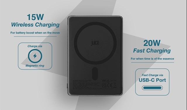 Juice Magtec Slim Black 5000mAh Power Bank - 3