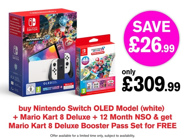 Nintendo Switch OLED Model (White) Mario Kart 8 Deluxe Bundle