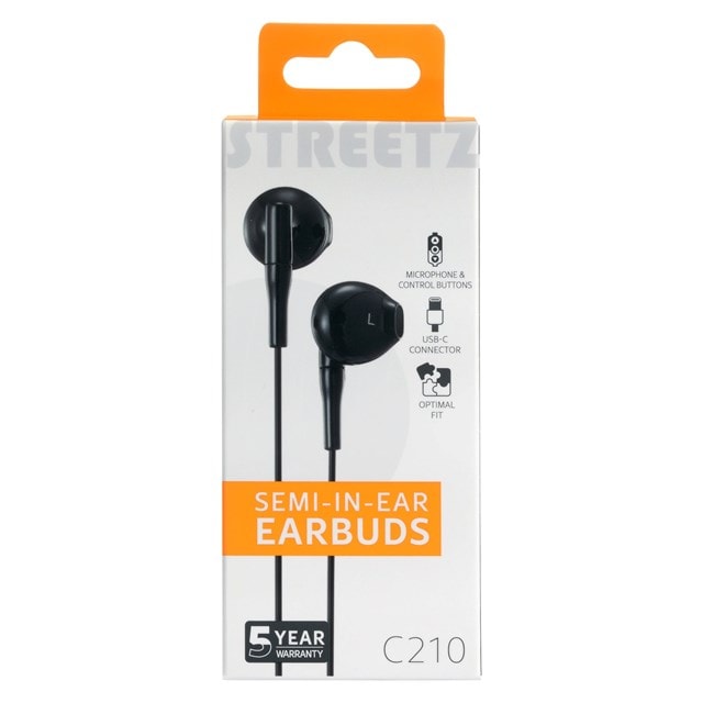 Streetz C210 Black USB-C Earphones - 6