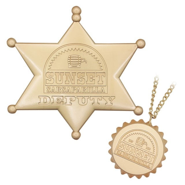 Sunset Sarsaparilla Gold Edition Deputy Badge And Bottle Cap Necklace Fallout Premium Set - 2