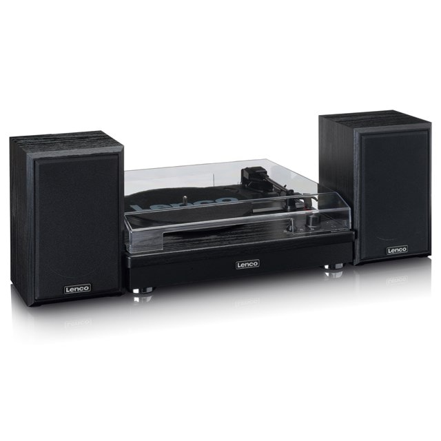 Lenco LS-101BK Black Belt Drive Turntable & Speakers - 11