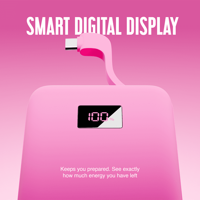 Juice 1 Charge Pink 5000mAh Power Bank with Integrated Cable - 4