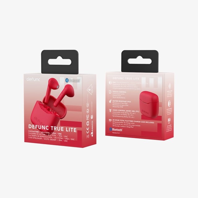 Defunc True Lite Red True Wireless Bluetooth Earphones - 4