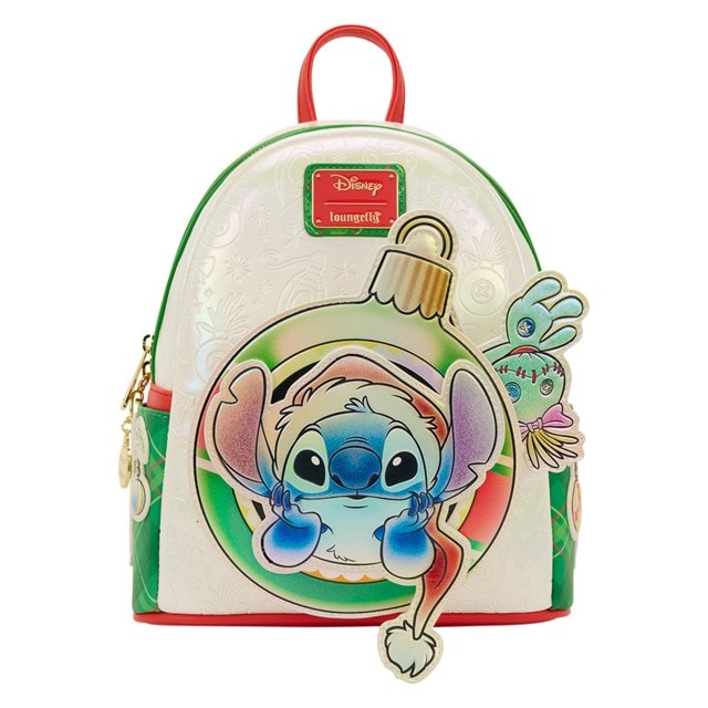 Stitch & Scrump Iridescent Holiday Ornament Loungefly Mini Backpack - 4