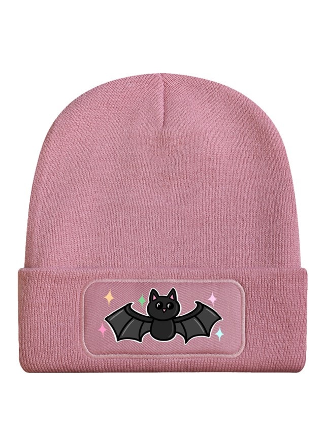 Cute But Spooky Bat Pink Beanie - 1