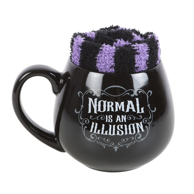 Normal Is An Illusion Gothic Mug And Socks Set - 2