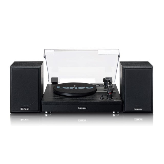 Lenco LS-101BK Black Belt Drive Turntable & Speakers - 1
