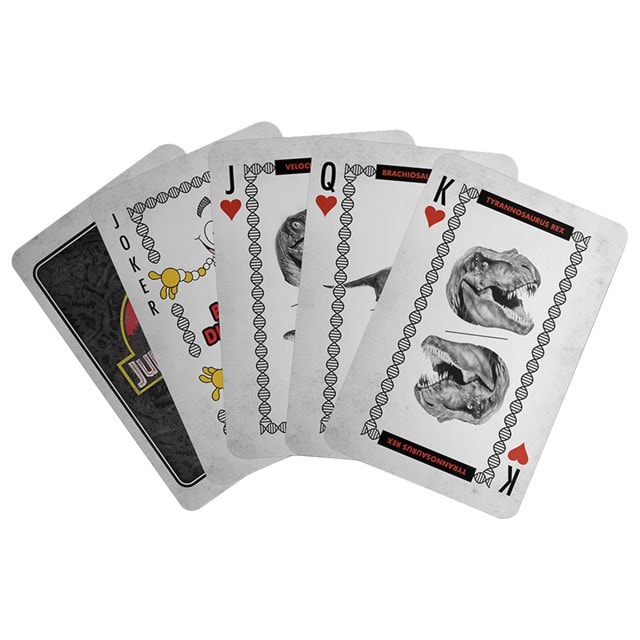 Jurassic Park Keyring, Pin Badge & Playing Cards Gift Set - 4