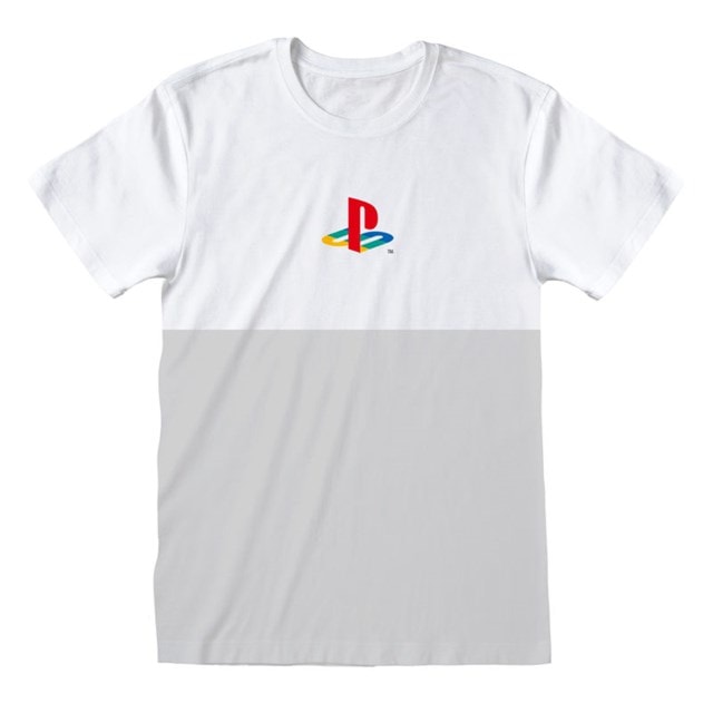 Playstation Retro Symbol White and Grey T-Shirt (Small) - 1
