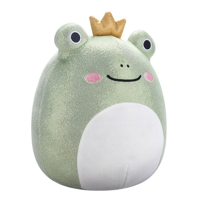 7.5'' Baratelli Green Glitter Frog With White Belly And Gold Crown Squishmallows Plush - 2
