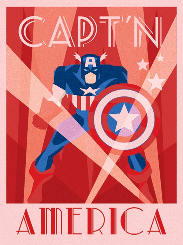 Captain America: Marvel Deco Canvas Print - 1