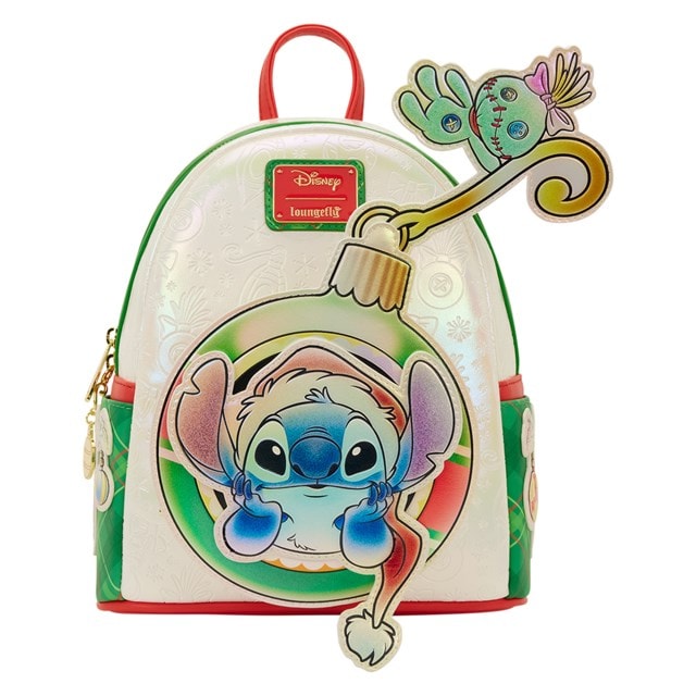 Stitch & Scrump Iridescent Holiday Ornament Loungefly Mini Backpack - 3