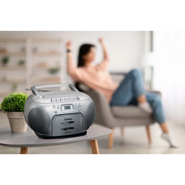 Lenco SCD-420SI Silver CD Player With Cassette & FM Radio - 7