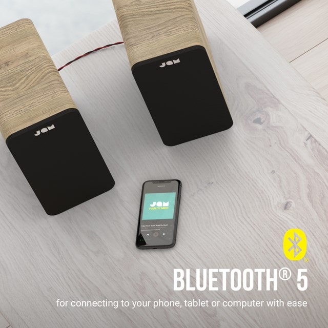 Jam Light Wood Bluetooth Bookshelf Speakers - 5