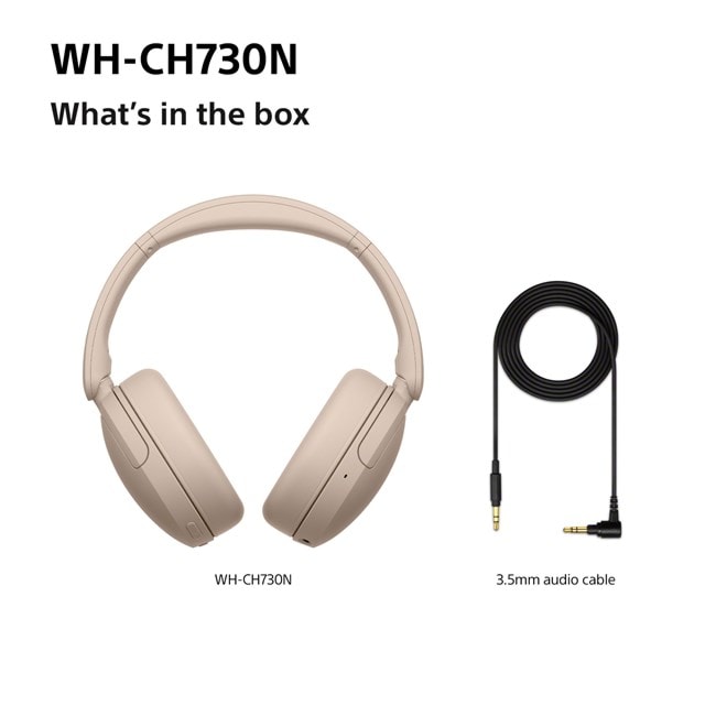 Sony WH-CH730N Cream Noise Cancelling Bluetooth Headphones - 10