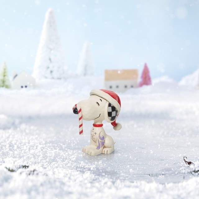 Snoopy Glitter Candy Cane Peanuts By Jim Shore Mini Figu - 5