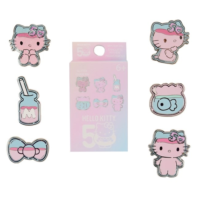 Clear And Cute Hello Kitty 50th Anniversary Loungefly Mystery Box Pins - 1