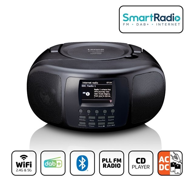 Lenco SCD-6000BK Black Bluetooth CD Player with DAB+/FM & Internet Radio - 8