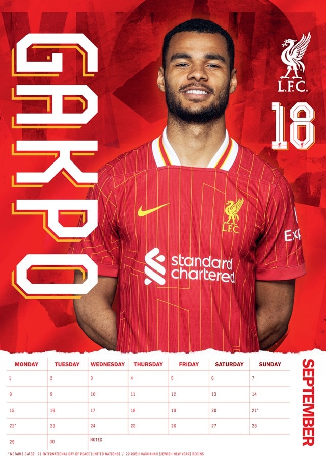 Liverpool FC 2025 A3 Calendar - 2