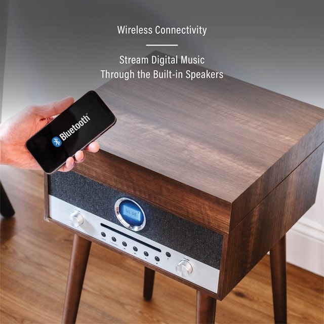 Crosley Nash Walnut Turntable with CD Player & AM/FM Radio - 3