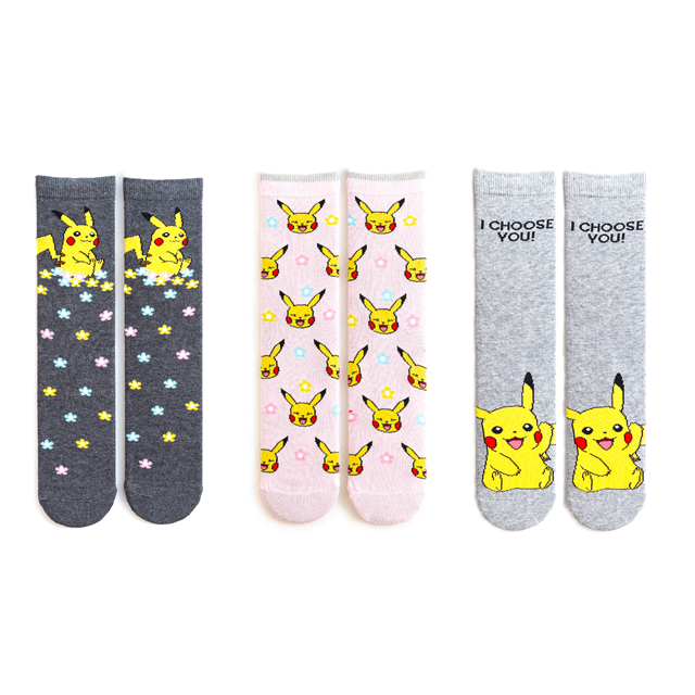 Pokémon Pikachu Socks (3 Pairs Ladies 4-7.5) - 1