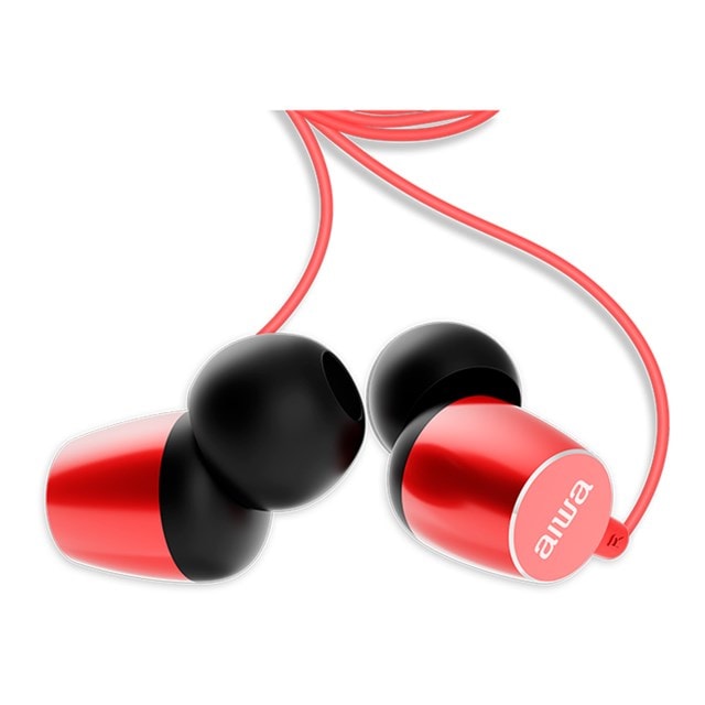 Aiwa ESTM-30 Red Earphones W/Mic - 2