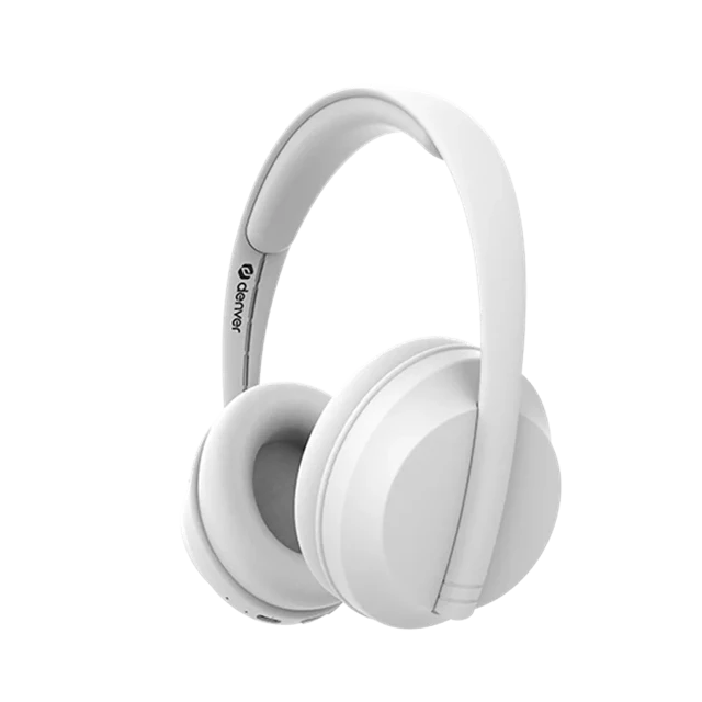 Denver White Bluetooth Headphones - 1