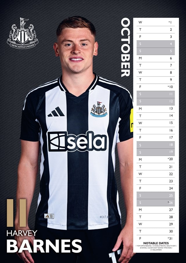 Newcastle United FC 2025 A3 Calendar - 2