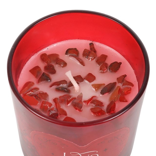 Love Potion Raspberry With Red Jasper Chips And Cork Lid Scented Glass Candle - 3