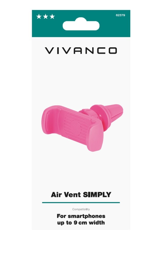Vivanco Air Vent Pink Car Holder For Smartphones - 5