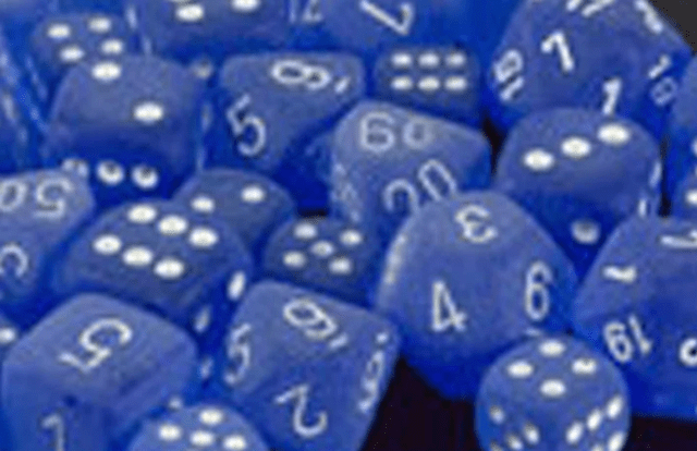 Frosted Blue And White (Set Of 7) Chessex Dice - 1