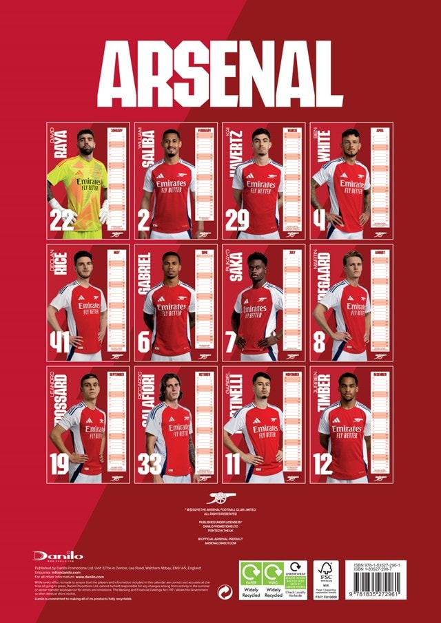 Arsenal FC 2025 A3 Calendar - 4