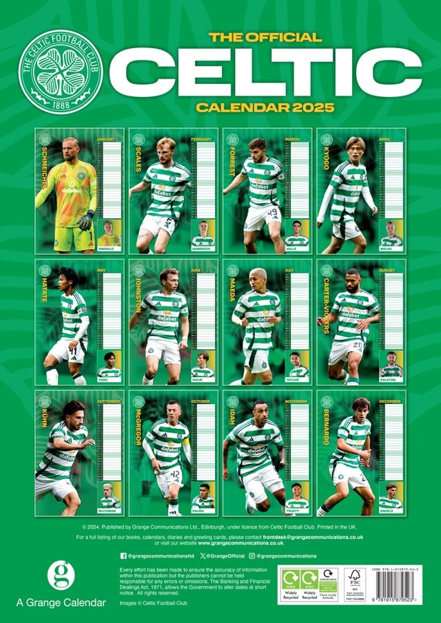 Celtic FC 2025 A3 Calendar - 4