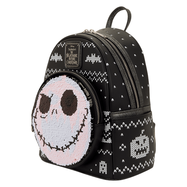 Jack Skellington Reversible Sequins Nightmare Before Christmas Loungefly Mini Backpack - 4