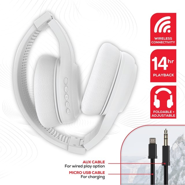 Rock BT On-Ear White Bluetooth Headphones - 3