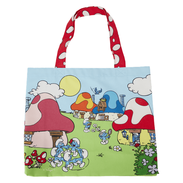 Smurfs Village Life Cotton Canvas Loungefly Tote Bag - 1