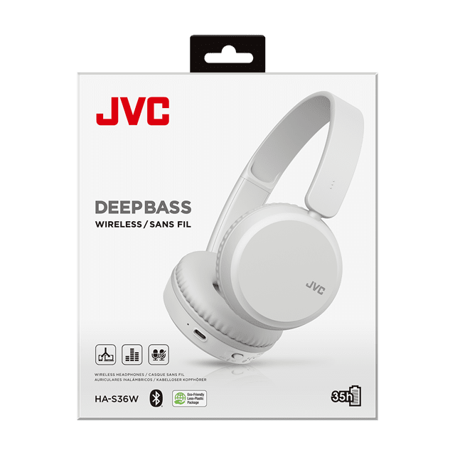 JVC HA-S36W White Bluetooth Headphones - 6