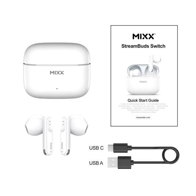 Mixx Audio StreamBuds Switch A7 White True Wireless Bluetooth Earphones - 4