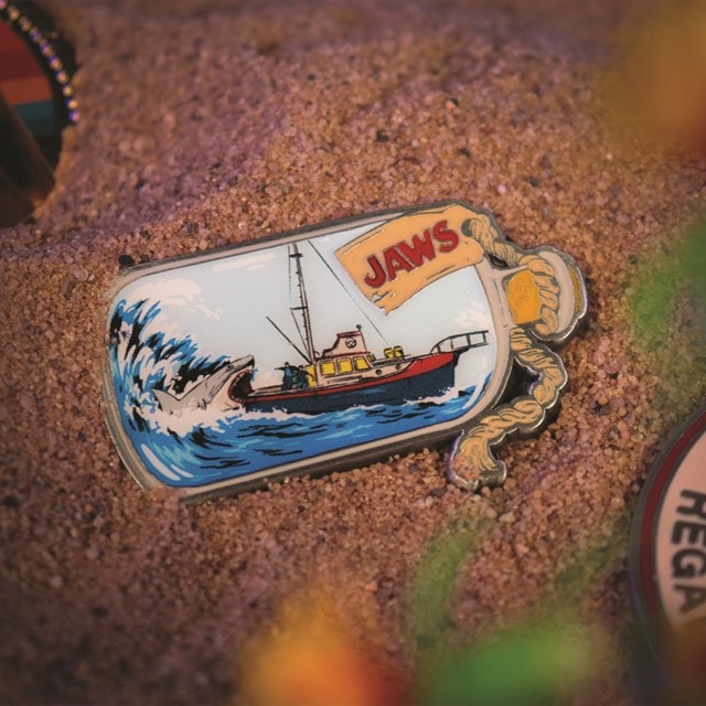 Ship In Bottle Jaws 50th Anniversary Pin Badge - 2