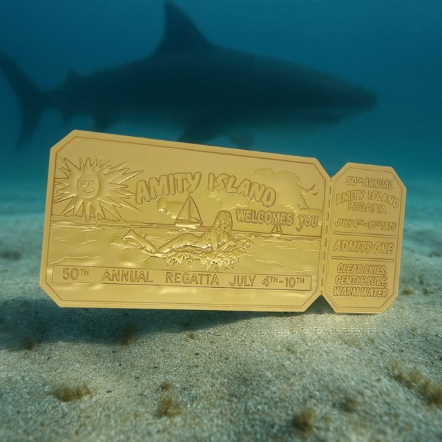 Jaws 50th Anniversary 24K Gold Plated Amity Regatta Ticket - 5