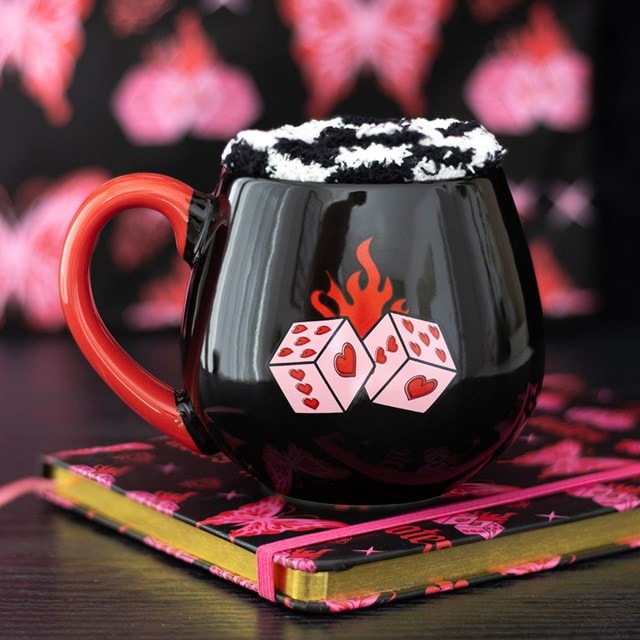 Black Dice Mug And Socks Set - 5