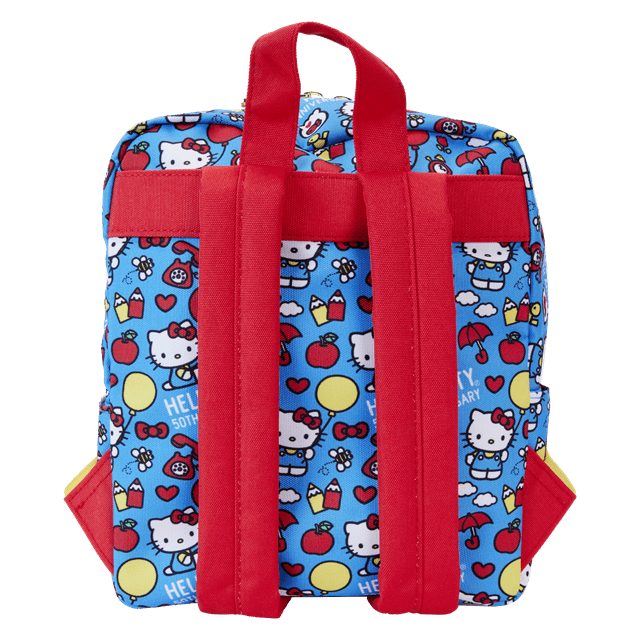 Classic All Over Print Nylon Square Mini Backpack Hello Kitty 50th Anniversary Loungefly - 2