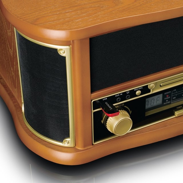 Lenco TCD-2551WD Wood Bluetooth Turntable with FM radio, CD & Cassette - 7