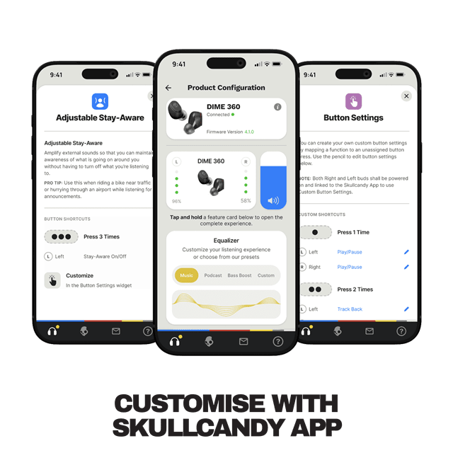 Skullcandy Dime 360 Bone True Wireless Bluetooth Earphones - 7