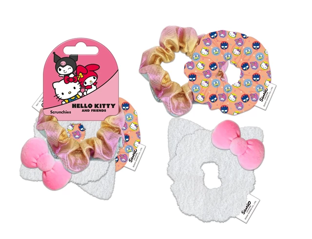 Hello Kitty Hair Scrunchie 3 Pack Set - 1