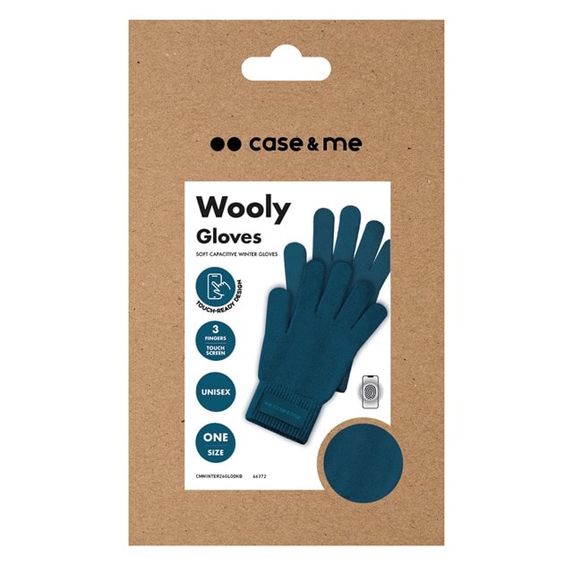 Case&Me Wooly Deep Blue Touchscreen Winter Gloves - 2