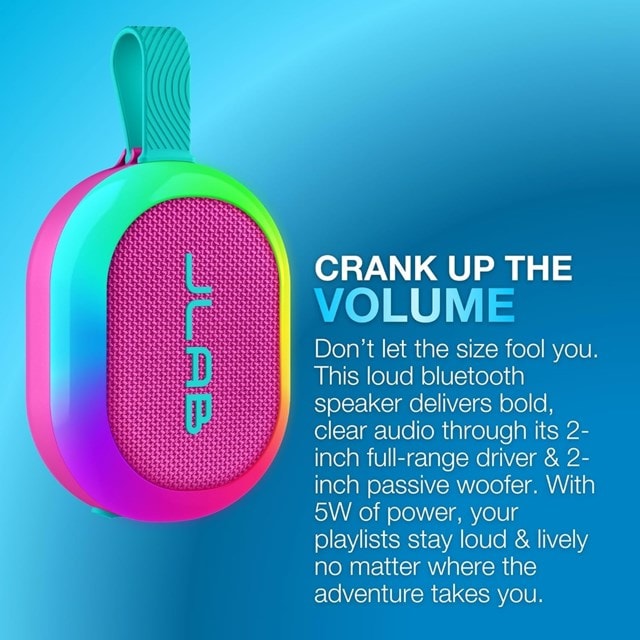 JLab Pop Party Mulberry Red Bluetooth Speaker - 2