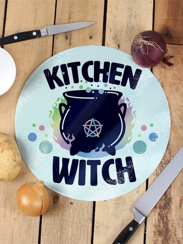 Kitchen Witch Small Glass Chopping Board - 2