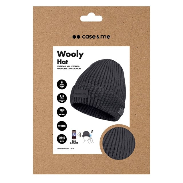 Case&Me Wooly Dark Grey Bluetooth Audio Beanie - 2